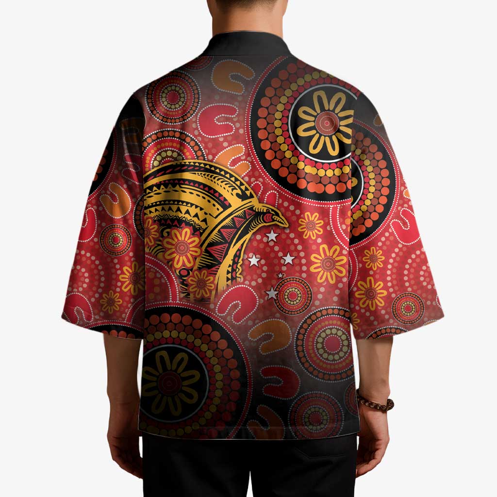 Papua New Guinea Kimono Birds Of Paradise With Aboriginal Pattern - Polynesian Pride