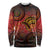 Papua New Guinea Long Sleeve Shirt Birds Of Paradise With Aboriginal Pattern - Polynesian Pride