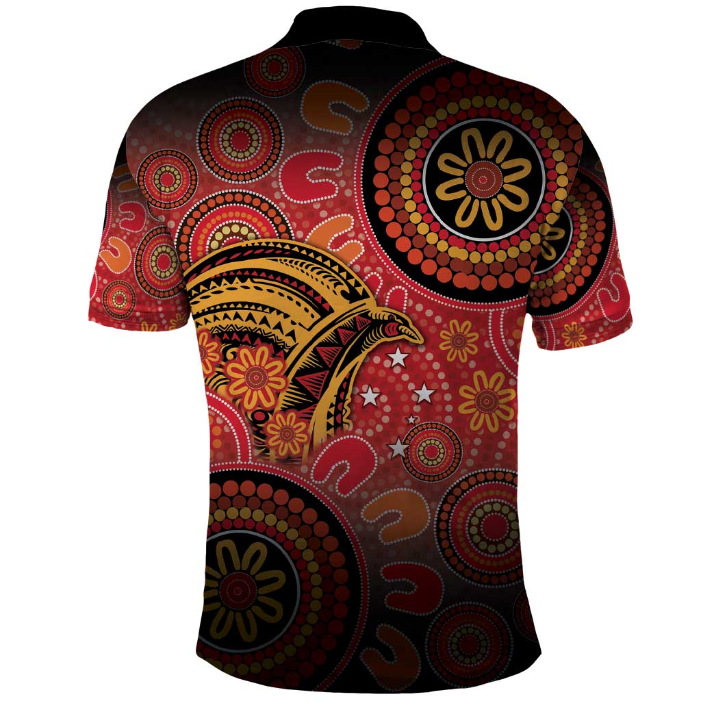 Papua New Guinea Polo Shirt Birds Of Paradise With Aboriginal Pattern - Polynesian Pride