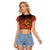 Papua New Guinea Raglan Cropped T Shirt Birds Of Paradise With Aboriginal Pattern - Polynesian Pride
