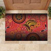 Papua New Guinea Rubber Doormat Birds Of Paradise With Aboriginal Pattern - Polynesian Pride