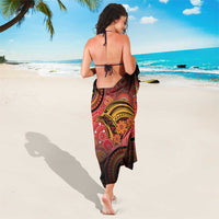 Papua New Guinea Sarong Birds Of Paradise With Aboriginal Pattern - Polynesian Pride
