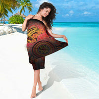 Papua New Guinea Sarong Birds Of Paradise With Aboriginal Pattern - Polynesian Pride