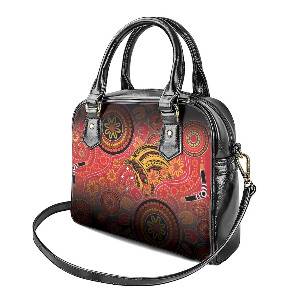 Papua New Guinea Shoulder Handbag Birds Of Paradise With Aboriginal Pattern - Polynesian Pride
