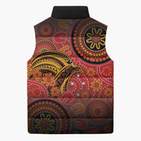 Papua New Guinea Sleeveless Puffer Jacket Birds Of Paradise With Aboriginal Pattern - Polynesian Pride