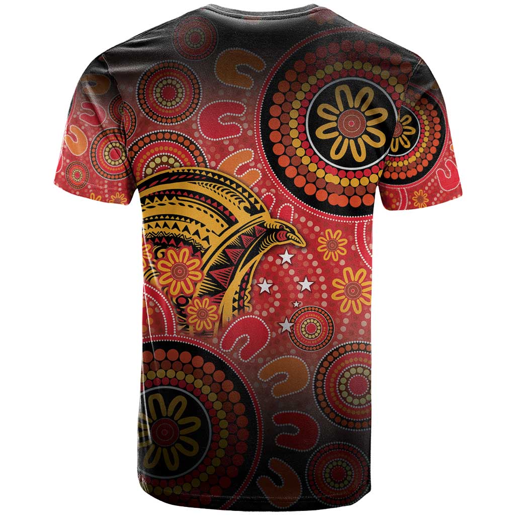 Papua New Guinea T Shirt Birds Of Paradise With Aboriginal Pattern - Polynesian Pride
