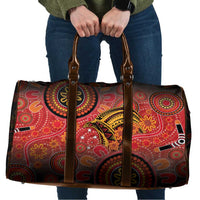 Papua New Guinea Travel Bag Birds Of Paradise With Aboriginal Pattern - Polynesian Pride