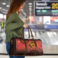 Papua New Guinea Travel Bag Birds Of Paradise With Aboriginal Pattern - Polynesian Pride