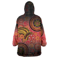 Papua New Guinea Wearable Blanket Hoodie Birds Of Paradise With Aboriginal Pattern - Polynesian Pride