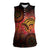 Papua New Guinea Women Sleeveless Polo Shirt Birds Of Paradise With Aboriginal Pattern - Polynesian Pride