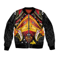Papua New Guinea Independence Day Bomber Jacket Tribal Mask - Polynesian Pride
