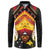 Papua New Guinea Independence Day Button Sweatshirt Tribal Mask - Polynesian Pride