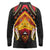 Papua New Guinea Independence Day Long Sleeve Polo Shirt Tribal Mask - Polynesian Pride