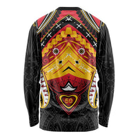 Papua New Guinea Independence Day Long Sleeve Shirt Tribal Mask - Polynesian Pride
