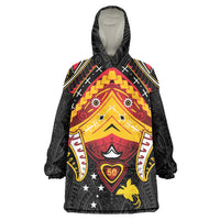 Papua New Guinea Independence Day Wearable Blanket Hoodie Tribal Mask - Polynesian Pride