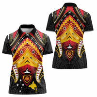 Papua New Guinea Independence Day Women Polo Shirt Tribal Mask - Polynesian Pride