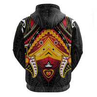 Papua New Guinea Independence Day Zip Hoodie Tribal Mask - Polynesian Pride