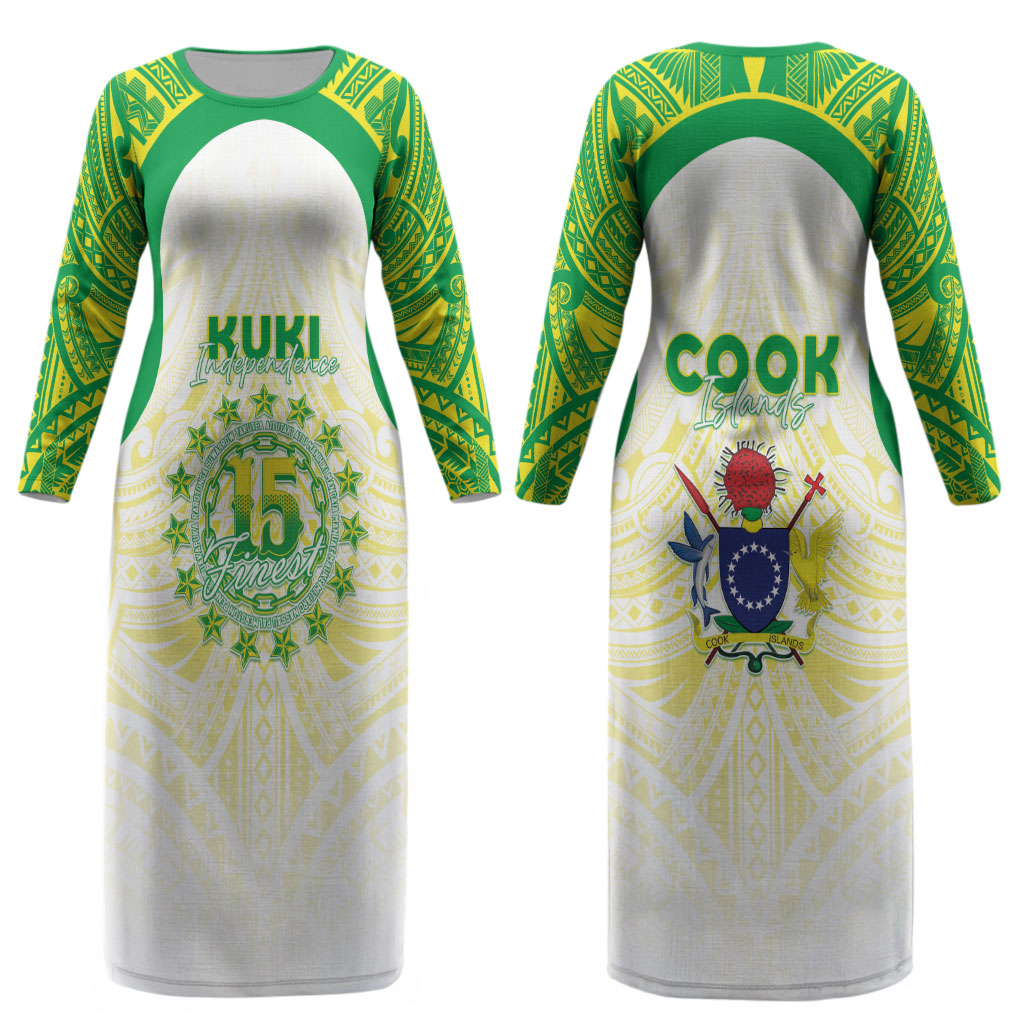 Kuki Independence 2026 Couples Matching Long Sleeve Bodycon Dress and Long Sleeve Button Shirt Cook Islands 15 Finest White Version