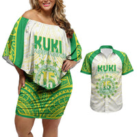 Kuki Independence 2026 Couples Matching Off Shoulder Short Dress and Hawaiian Shirt Cook Islands 15 Finest White Version