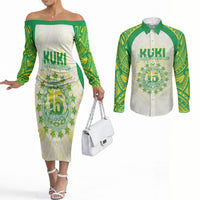 Kuki Independence 2026 Couples Matching Off The Shoulder Long Sleeve Dress and Long Sleeve Button Shirt Cook Islands 15 Finest White Version