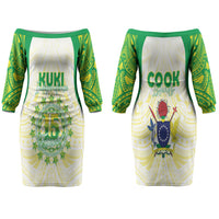 Kuki Independence 2026 Couples Matching Off The Shoulder Long Sleeve Dress and Long Sleeve Button Shirt Cook Islands 15 Finest White Version