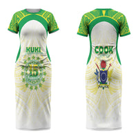 Kuki Independence 2026 Couples Matching Short Sleeve Bodycon Dress and Hawaiian Shirt Cook Islands 15 Finest White Version