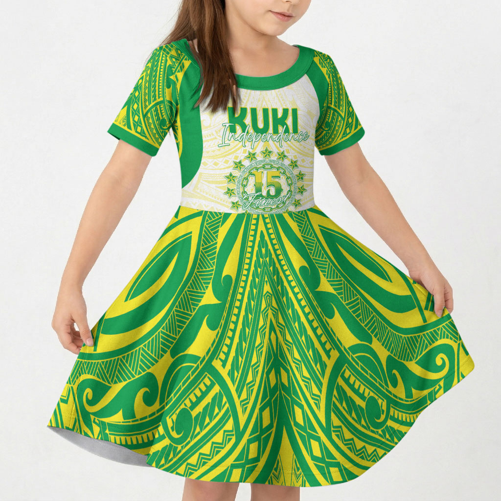 Kuki Independence 2026 Kid Short Sleeve Dress Cook Islands 15 Finest White Version