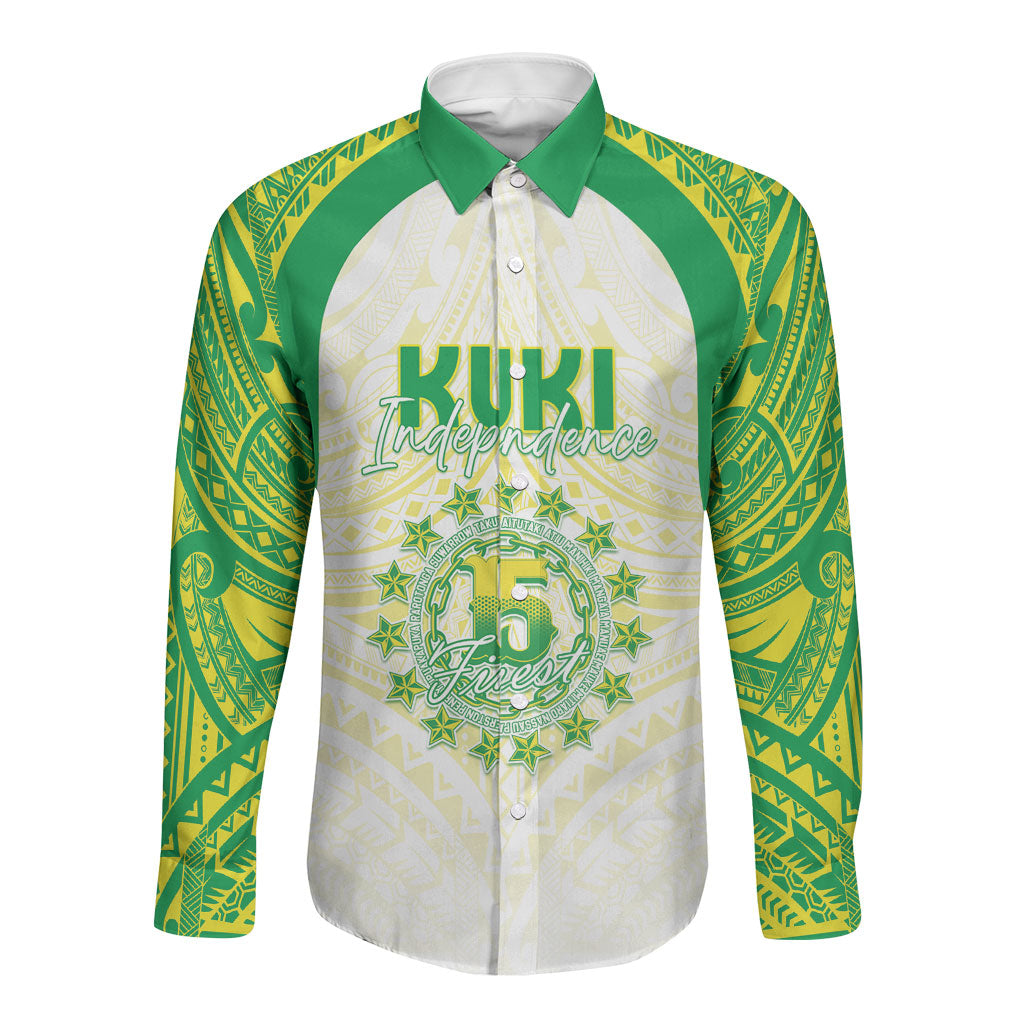 Kuki Independence 2026 Long Sleeve Button Shirt Cook Islands 15 Finest White Version LT05 Unisex White - Polynesian Pride