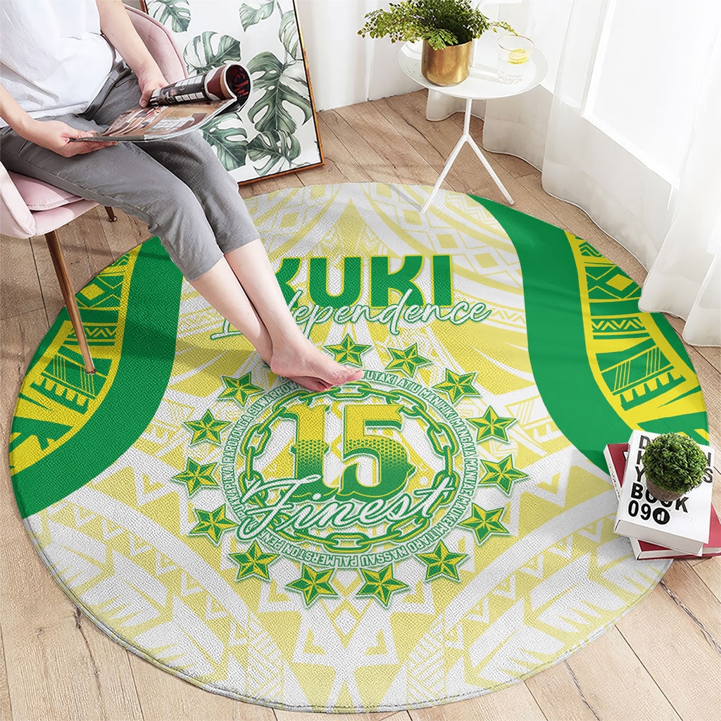 Kuki Independence 2026 Round Carpet Cook Islands 15 Finest White Version