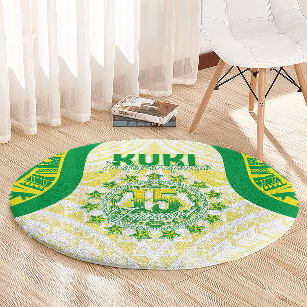 Kuki Independence 2026 Round Carpet Cook Islands 15 Finest White Version