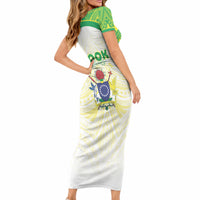 Kuki Independence 2026 Short Sleeve Bodycon Dress Cook Islands 15 Finest White Version