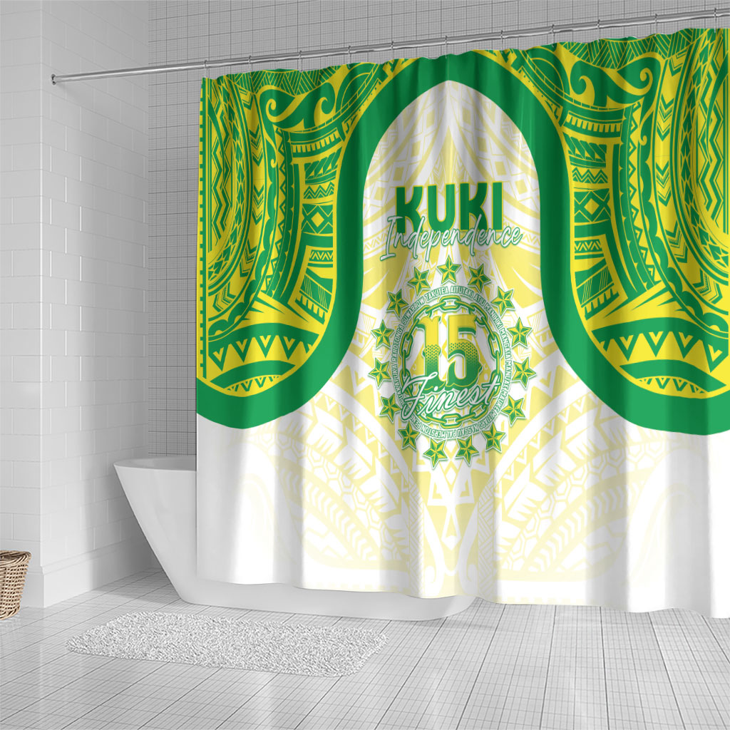 Kuki Independence 2026 Shower Curtain Cook Islands 15 Finest White Version