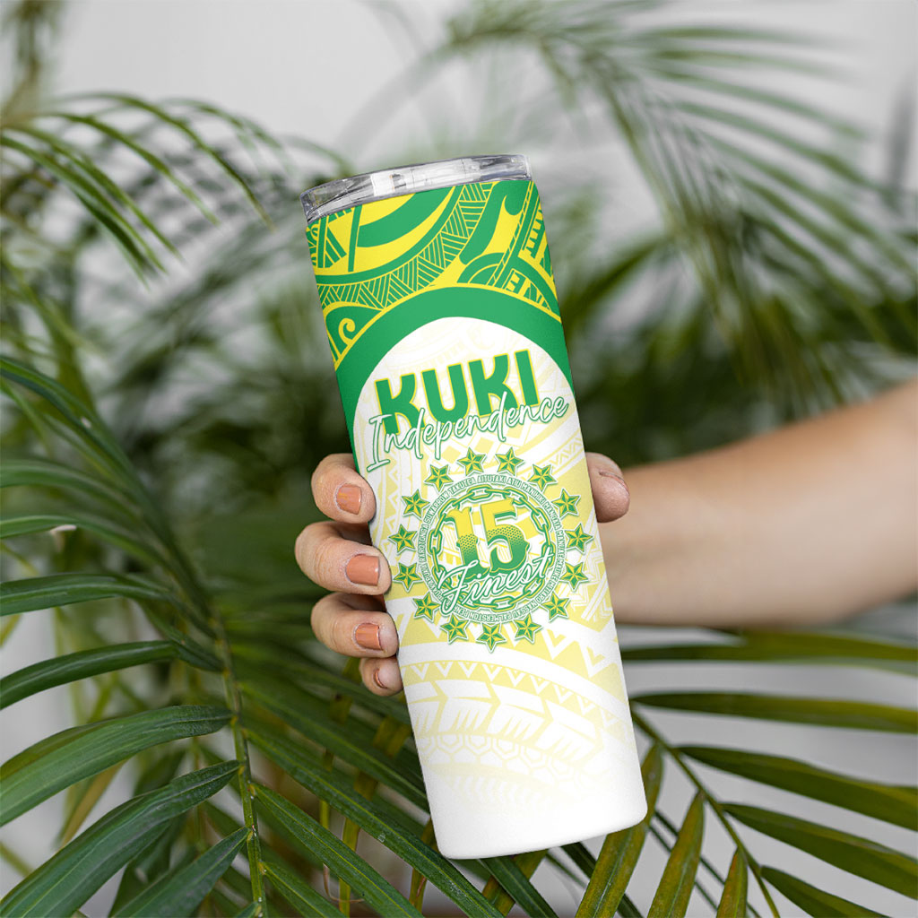 Kuki Independence 2026 Skinny Tumbler Cook Islands 15 Finest White Version