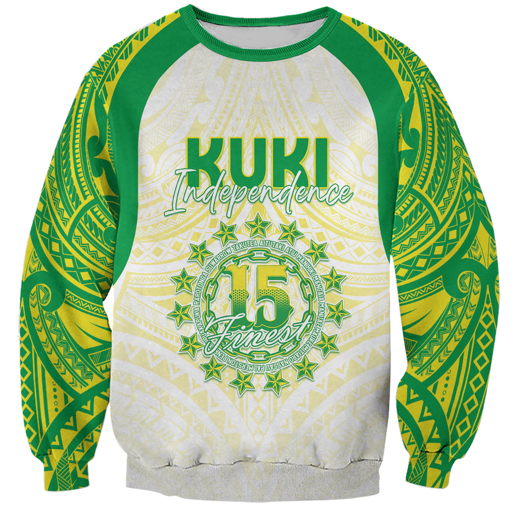 Kuki Independence 2026 Sweatshirt Cook Islands 15 Finest White Version LT05 Unisex White - Polynesian Pride