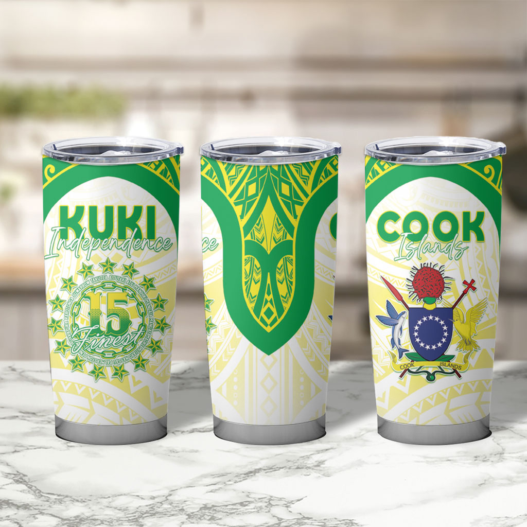 Kuki Independence 2026 Tumbler Cup Cook Islands 15 Finest White Version