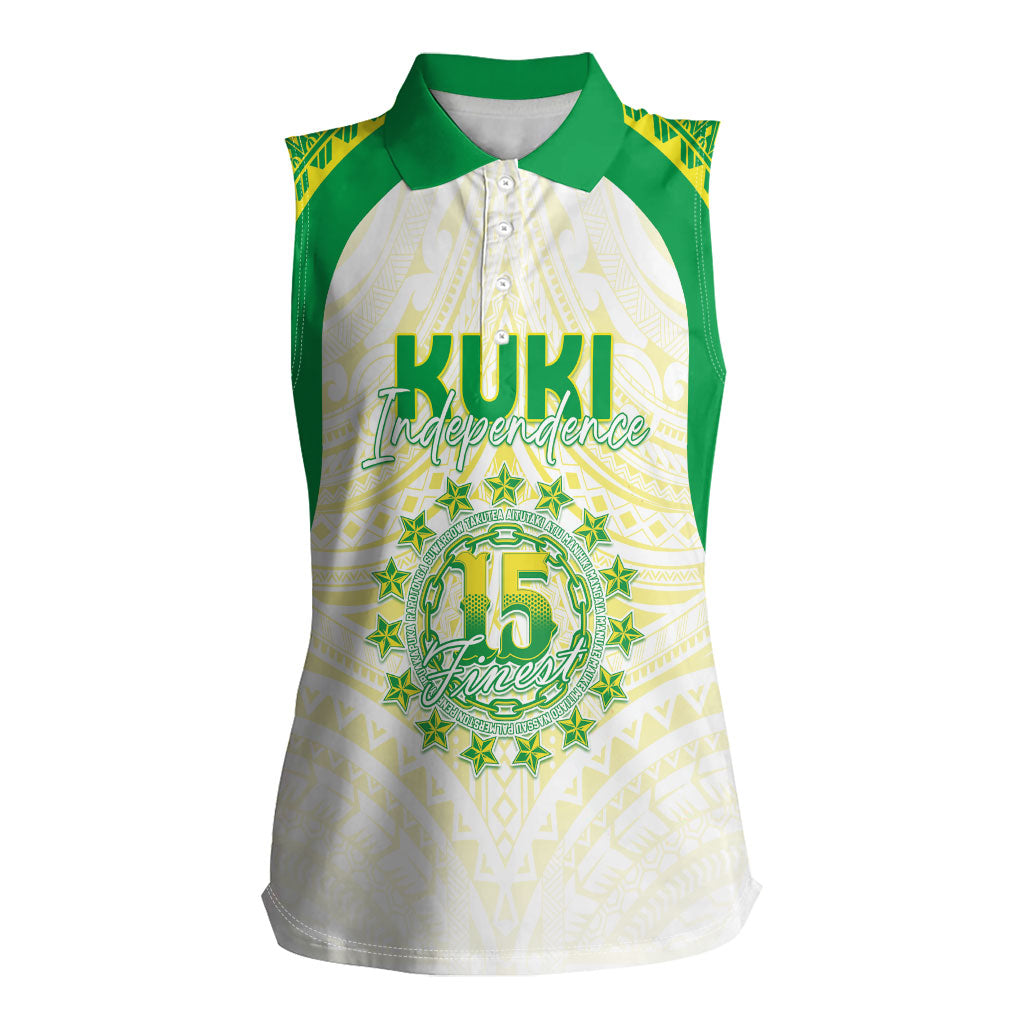 Kuki Independence 2026 Women Sleeveless Polo Shirt Cook Islands 15 Finest White Version