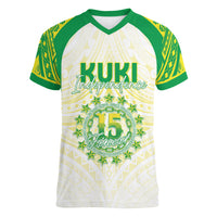 Kuki Independence 2026 Women V-Neck T-Shirt Cook Islands 15 Finest White Version