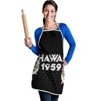 Hawaii Statehood Day Apron Kakau Pattern With Maile Pikake Honohono Lei