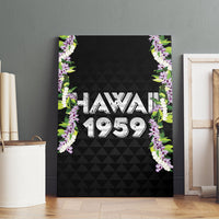 Hawaii Statehood Day Canvas Wall Art Kakau Pattern With Maile Pikake Honohono Lei