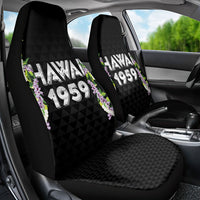 Hawaii Statehood Day Car Seat Cover Kakau Pattern With Maile Pikake Honohono Lei
