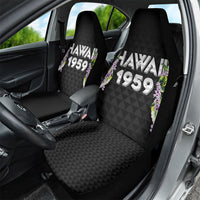 Hawaii Statehood Day Car Seat Cover Kakau Pattern With Maile Pikake Honohono Lei