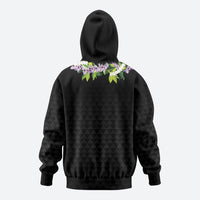 Hawaii Statehood Day Hoodie Kakau Pattern With Maile Pikake Honohono Lei