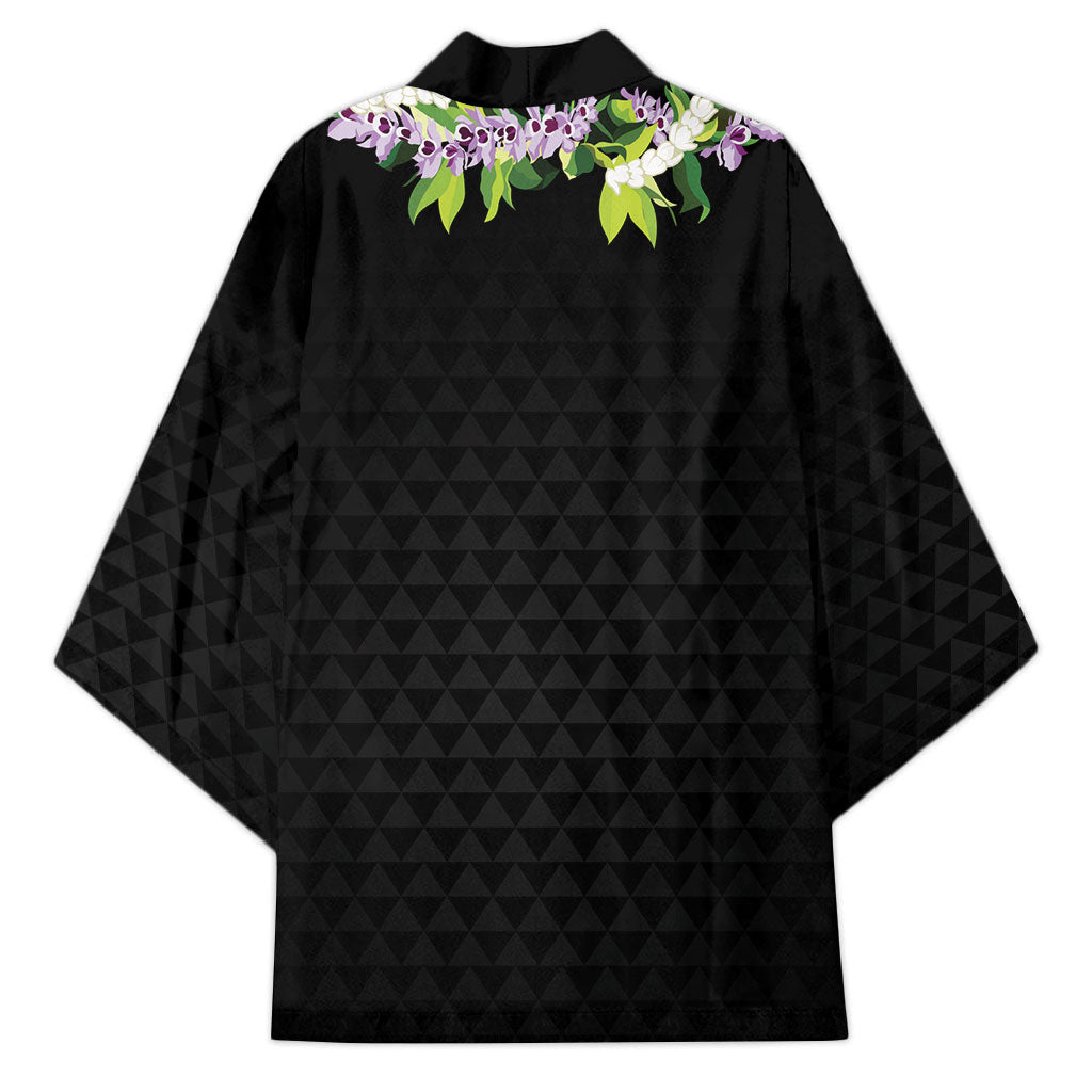 Hawaii Statehood Day Kimono Kakau Pattern With Maile Pikake Honohono Lei