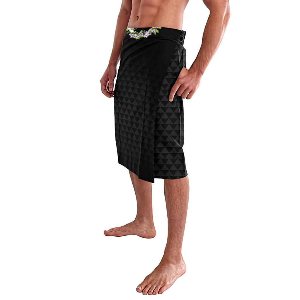 Hawaii Statehood Day Lavalava Kakau Pattern With Maile Pikake Honohono Lei