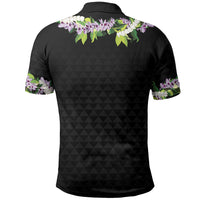 Hawaii Statehood Day Polo Shirt Kakau Pattern With Maile Pikake Honohono Lei