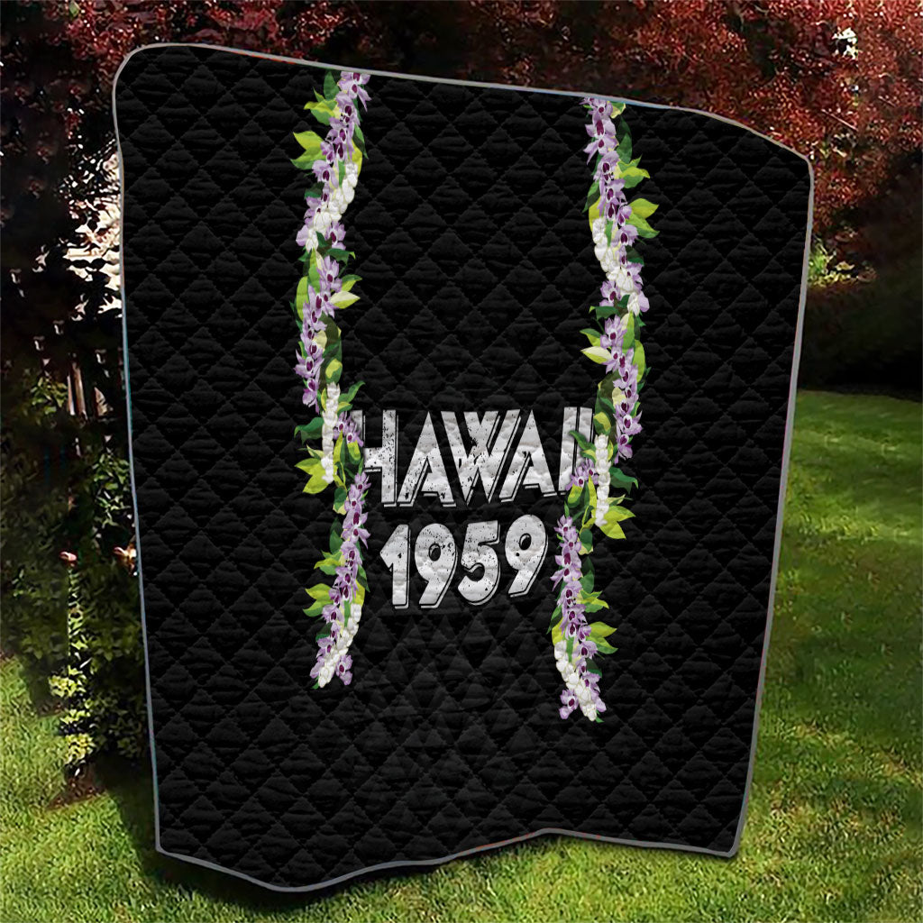Hawaii Statehood Day Quilt Kakau Pattern With Maile Pikake Honohono Lei