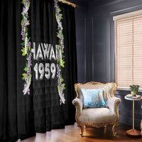 Hawaii Statehood Day Window Curtain Kakau Pattern With Maile Pikake Honohono Lei