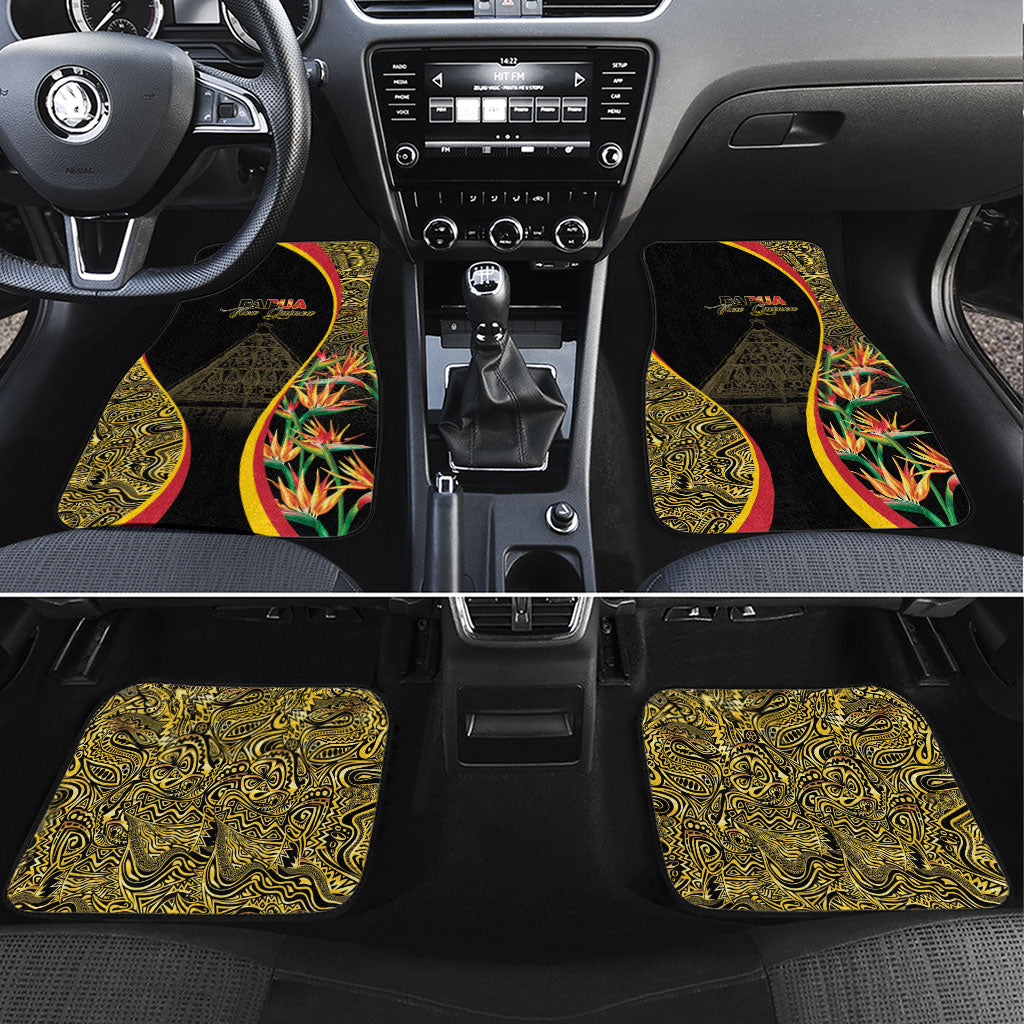 Papua New Guinea Hapi De Bilong Indipendens Car Mats Special Style LT05 Set 4pcs Black - Polynesian Pride