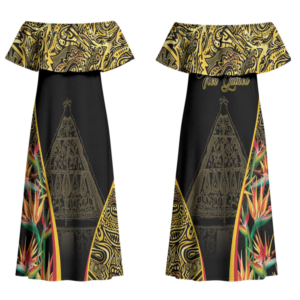 Papua New Guinea Hapi De Bilong Indipendens Couples Matching Off Shoulder Maxi Dress and Long Sleeve Button Shirt Special Style