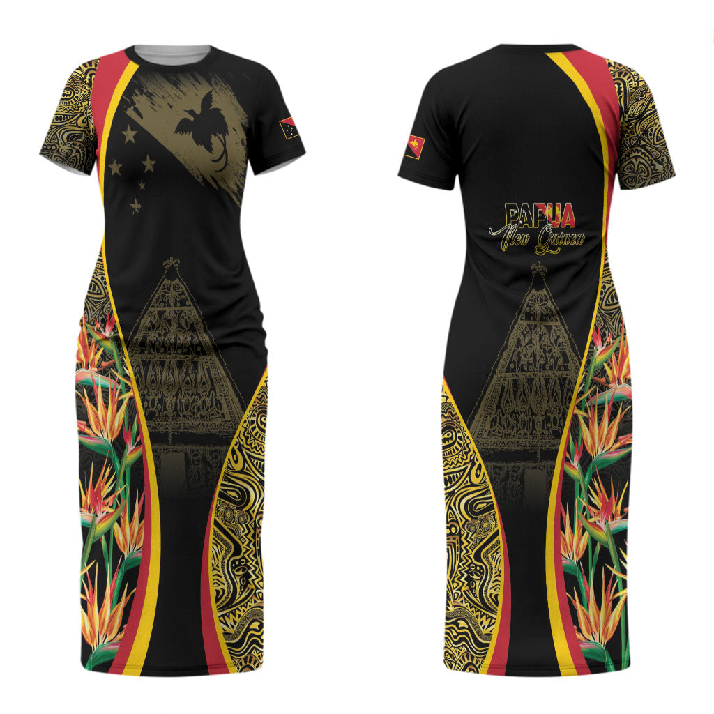 Papua New Guinea Hapi De Bilong Indipendens Couples Matching Short Sleeve Bodycon Dress and Long Sleeve Button Shirt Special Style